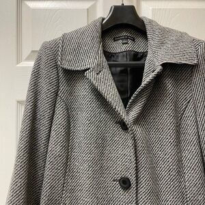 Vintage Preston & York Women's Size Large Plaid‎ Wool Blend Tweed Coat